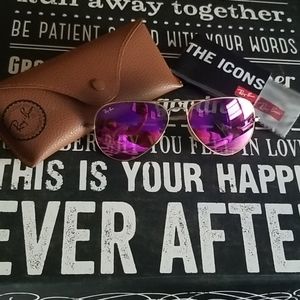 NWOT, Ray-Ban Purple Aviator Sunglasses 58mm